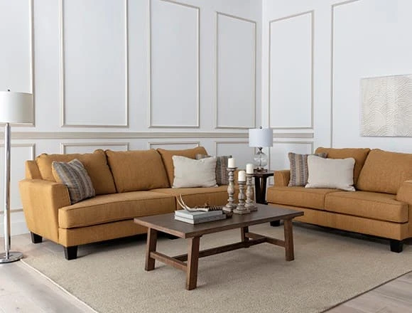 Transitional Living Room with Elijah II Sofa