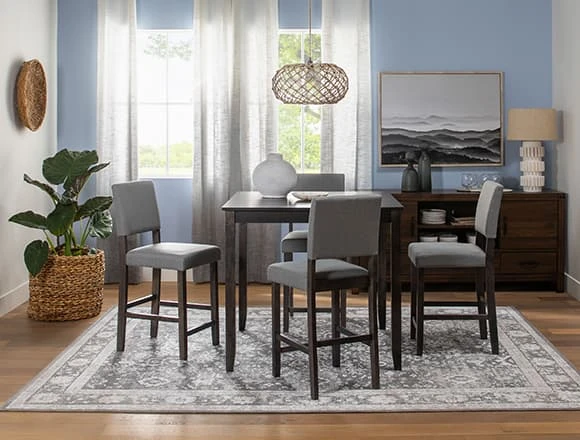 Modern Dining Room with Jarrod Grey Counter Set