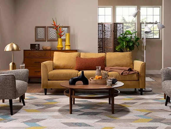 Modern Family Room With Ami Sun 83" Sofa