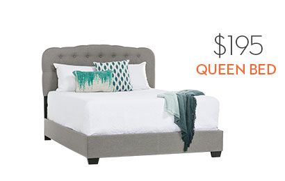 Mila Queen Upholstered Panel Bed