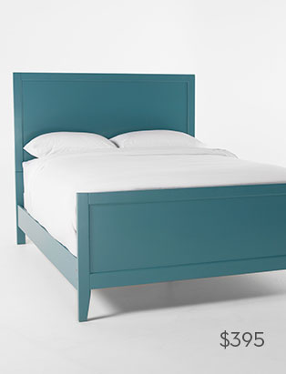 Bayside Blue Queen Panel Bed