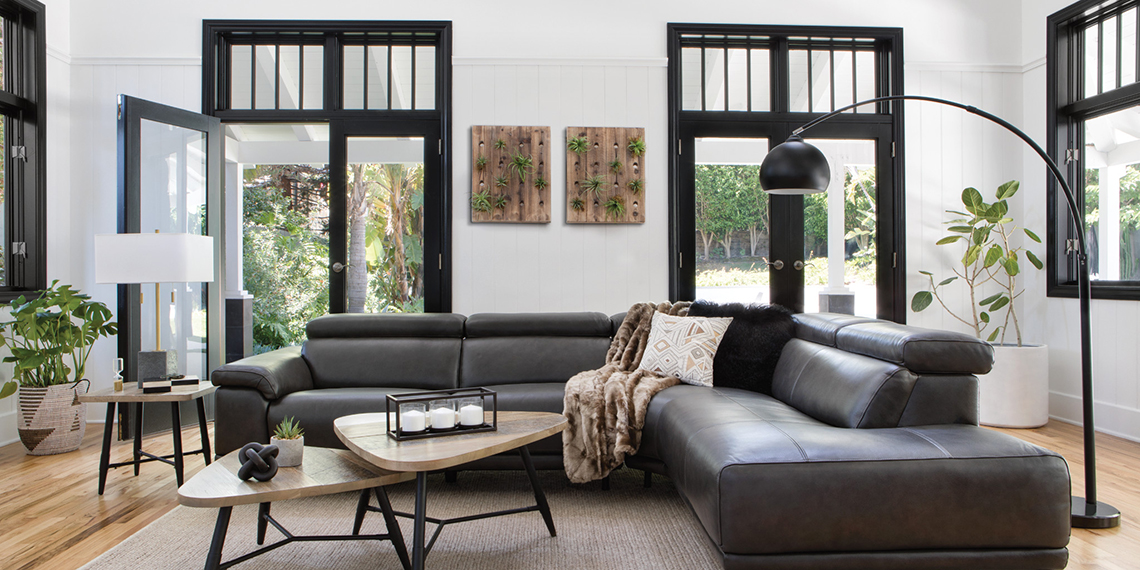 contemporary / modern transitional living room with kristen sofa