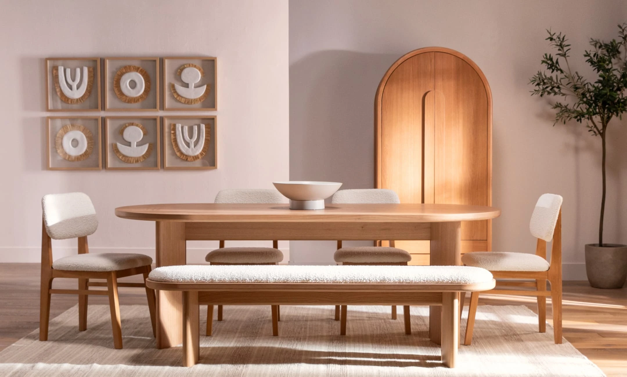 Organic modern styled dining room