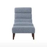 Blue Accent Chair with Ottomans