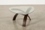 Allure Brown Triangle Glass Top + Wood Base Coffee Table - Back