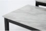 Thurner White Faux Marble 3 Piece Coffee Table Set - Detail