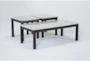 Thurner White Faux Marble 3 Piece Coffee Table Set - Side