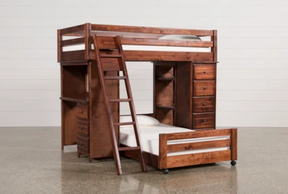 Sedona Twin Over Twin Loft Bunk With Chest Desk Living Spaces