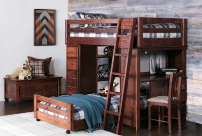 Sedona Twin Over Loft Bunk With, Twin Over Desk Bunk Bed