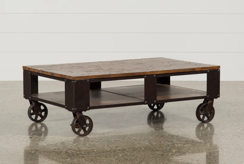 Mountainier Storage Coffee Table With Wheels - 360