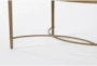 Latona Clear Glass + Bronze Metal Oval Coffee Table - Detail