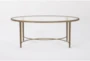 Latona Clear Glass + Bronze Metal Oval Coffee Table - Signature