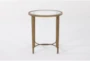 Latona Clear Glass + Bronze Metal Oval End Table - Front