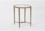 Latona Clear Glass + Bronze Metal Oval End Table - Signature