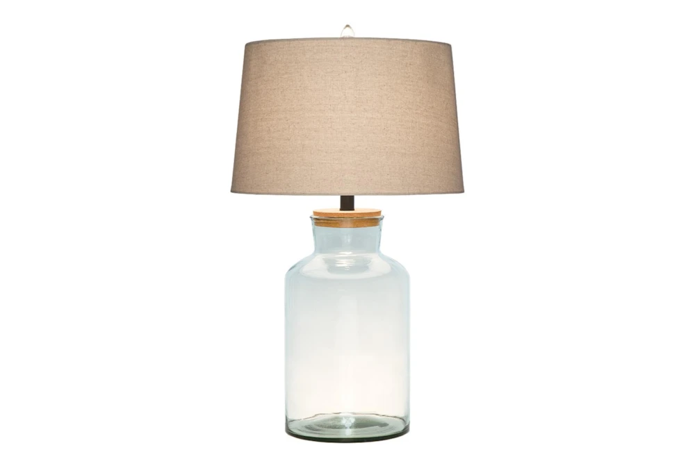 28 Inch Clear Glass Fillable Jar Table Lamp