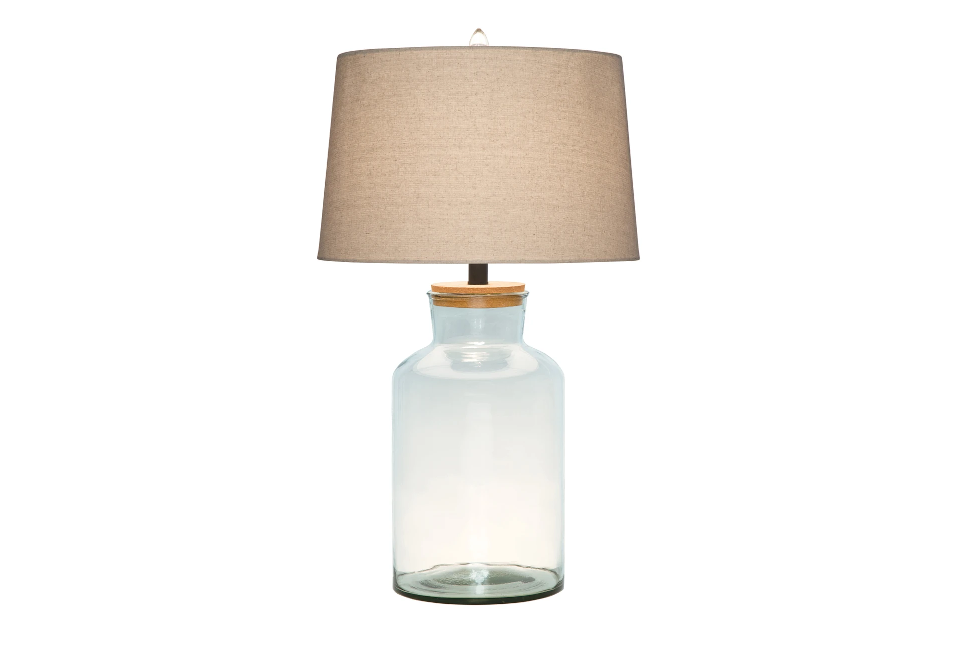 Clear Glass Fillable Jug Table Lamp, Table Lamp Clear Glass