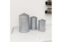 3 Piece Set Galvanized Metal Canisters - Room