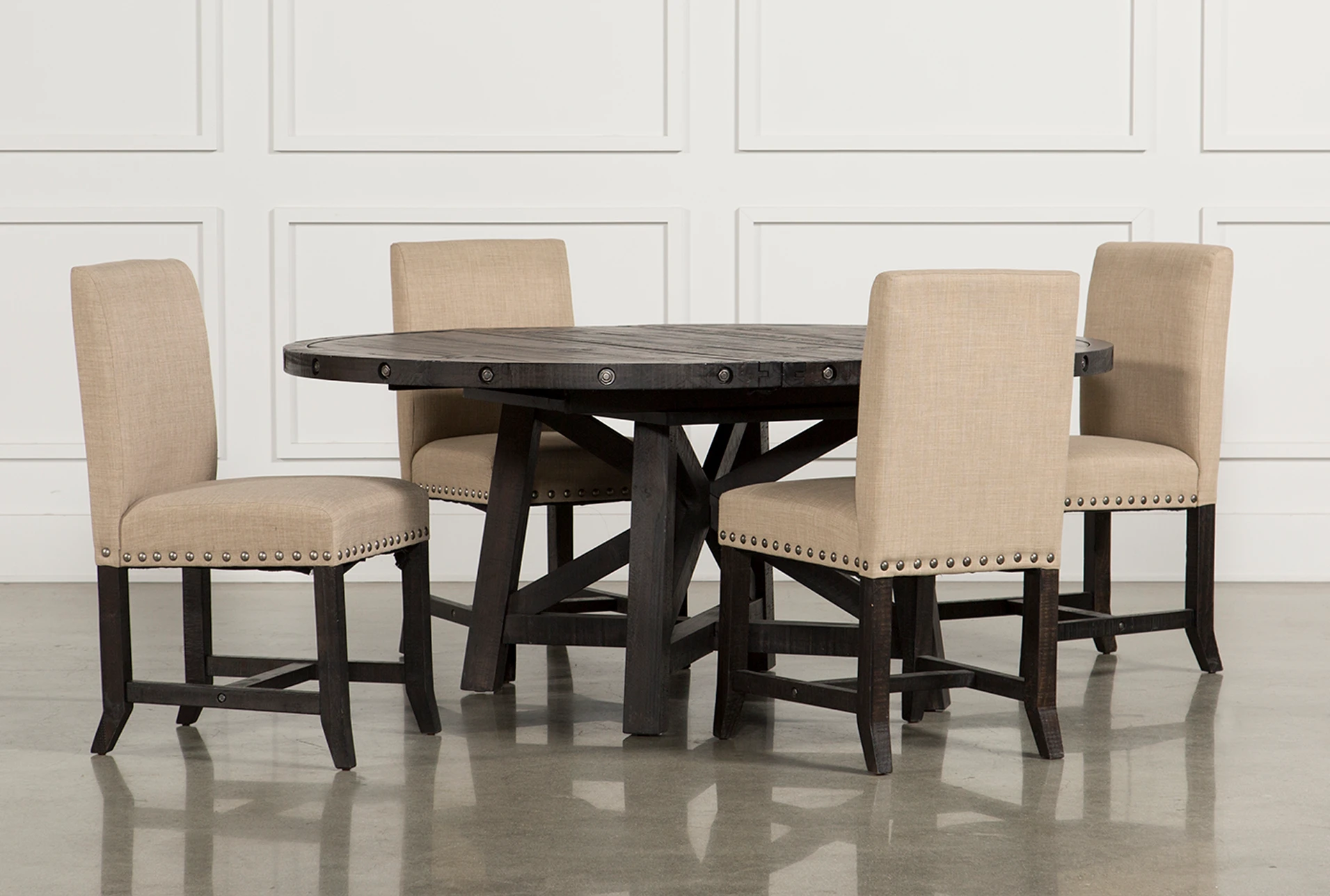 Jaxon 5 Piece Round Dining Set With, Round Dining Table Upholstered Chairs