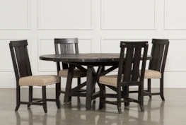 Jaxon 5 Piece Extension Round Dining Set With Wood Chairs