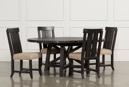 Jaxon Extension Round Dining With Wood Chairs Set For 4 - Main