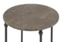 18" Round Iron And Marble Accent Table - Detail