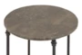 18" Round Iron And Marble Accent Table - Front