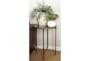 18" Round Iron And Marble Accent Table - Room