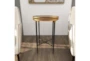 18" Round Gold And Black Marble Tray Accent Table - Room
