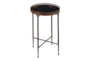 18" Round Gold And Black Marble Tray Accent Table - Signature