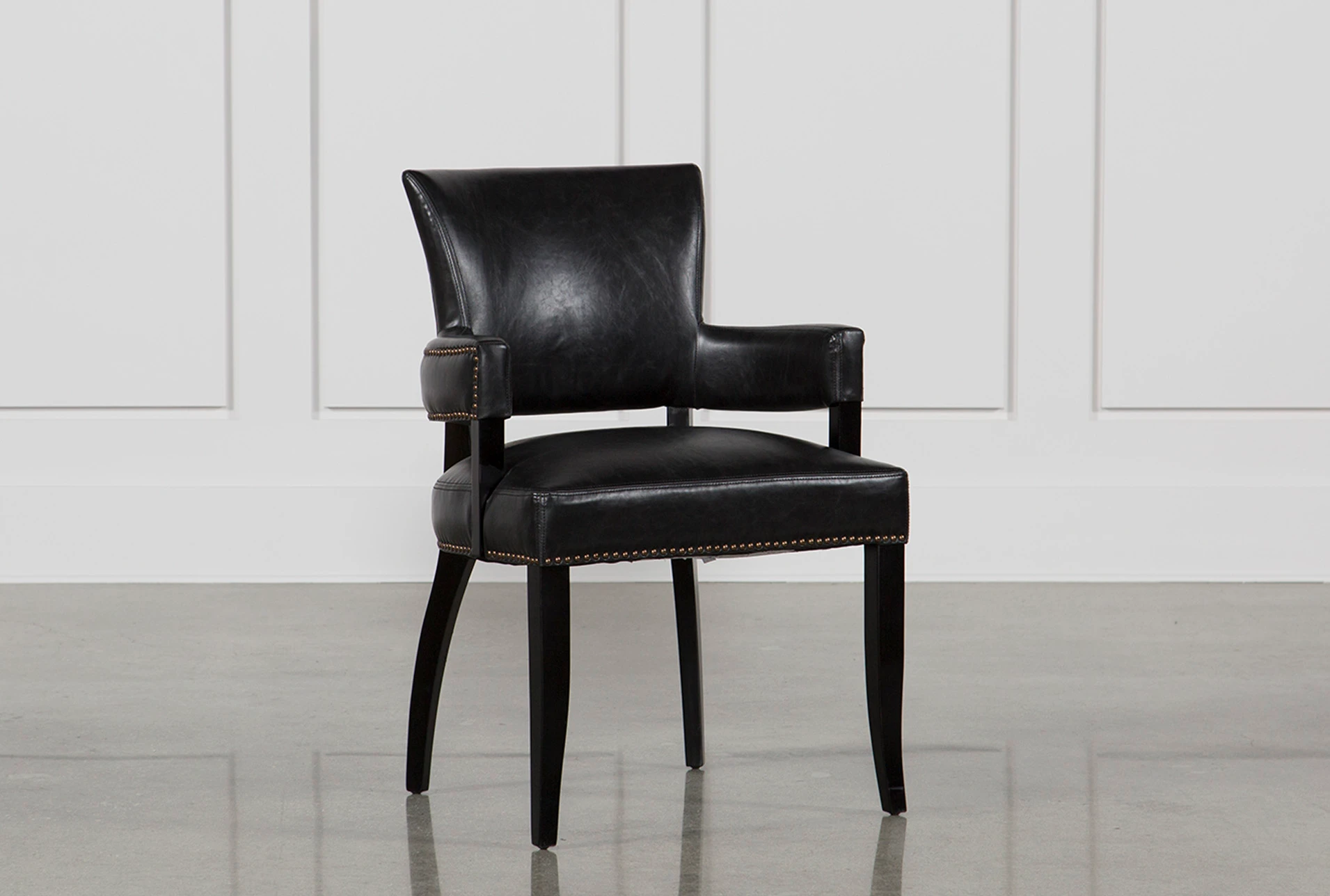 Dining Room Chair Wood With Black Leather Seat
