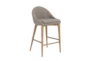 Grey Curved Back 26 Inch Counterstool With Walnut Legs - Detail