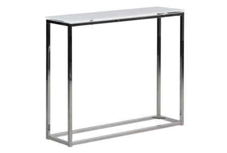 Shane White Glass 36 Inch Console Table