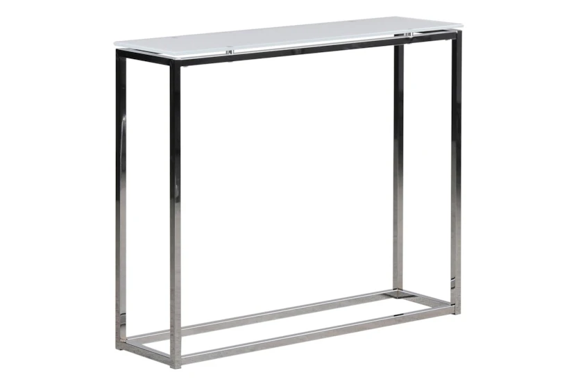 Shane White Glass 36 Inch Console Table - 360