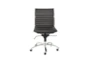 Copenhagen Black Faux Leather And Chrome Low Back Armless Rolling Office Desk Chair - Signature