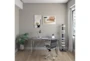 Copenhagen Black Faux Leather And Chrome Low Back Rolling Office Desk Chair - Detail