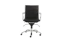 Copenhagen Black Faux Leather And Chrome Low Back Rolling Office Desk Chair - Signature