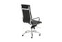 Skagen Black Vegan Leather And Chrome High Back Rolling Office Desk Chair - Detail
