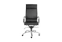 Skagen Black Vegan Leather And Chrome High Back Rolling Office Desk Chair - Signature