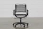 Uppsala Black And Graphite Mid Back Flat Bungee Rolling Office Desk Chair - Front