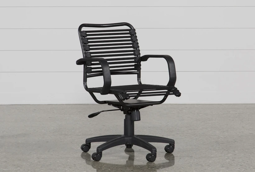 Uppsala Black And Graphite Mid Back Flat Bungee Desk Chair - 360
