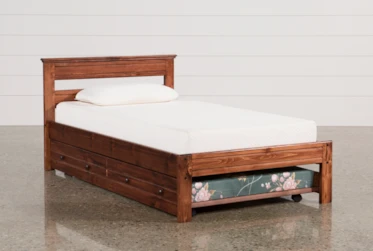 Sedona Twin Platform Bed With Trundle With Mattress