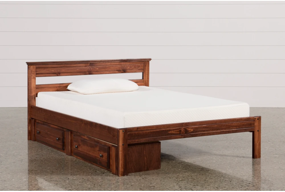 Sedona Full Wood Platform Bed With Single 2- Drawer Storage Unit