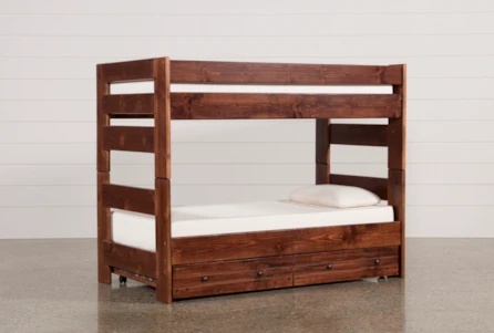 Sedona Twin Over Twin Bunk Bed With Trundle With Mattress
