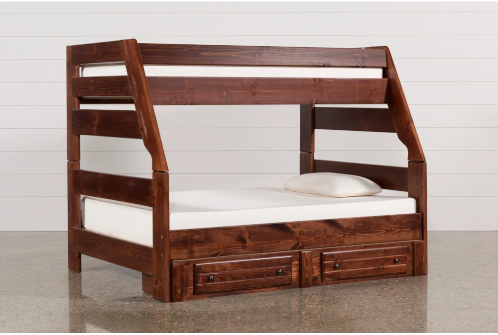 Sedona Twin Over Full Wood Bunk Bed With 2-Drawer Storage Unit