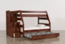 Sedona Twin Over Full Bunk Bed With Trundle/Mattress & Stairway Chest - Left