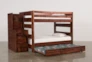 Sedona Full Over Full Bunk Bed With Trundle/Mattress & Stairway Chest - Left