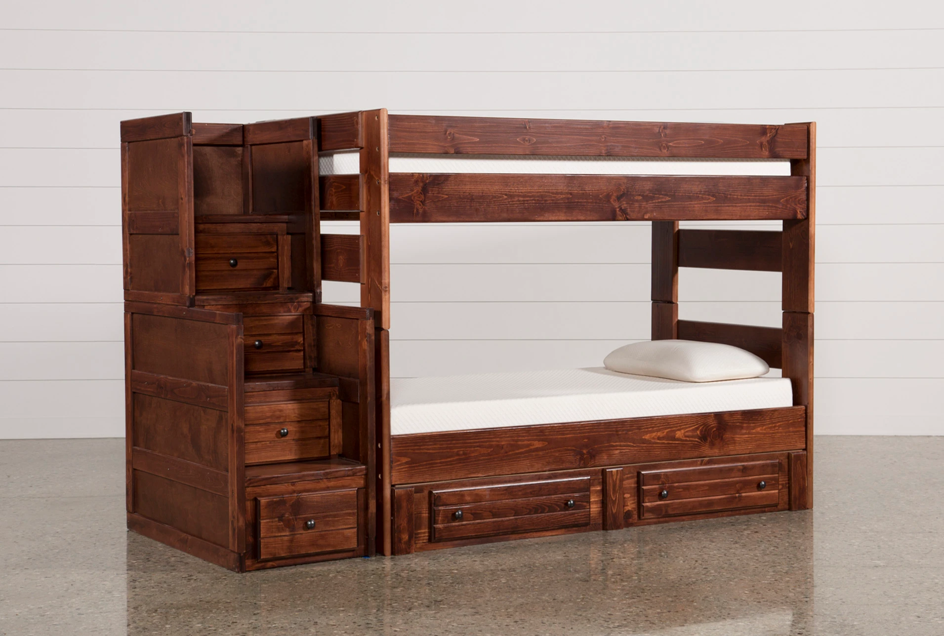 Bunk Bed With Stairs And Storage, Wooden Bunk Beds With Stairs And Drawers