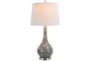 28 Inch Grey Glass + Brushed Nickel Base Table Lamp - Signature