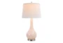 28" Creamy Pink Glass + Brushed Nickel Base Table Lamp - Signature
