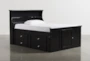 Summit Black Full Wood Bookcase Bed With Double 4- Drawer Storage - Signature